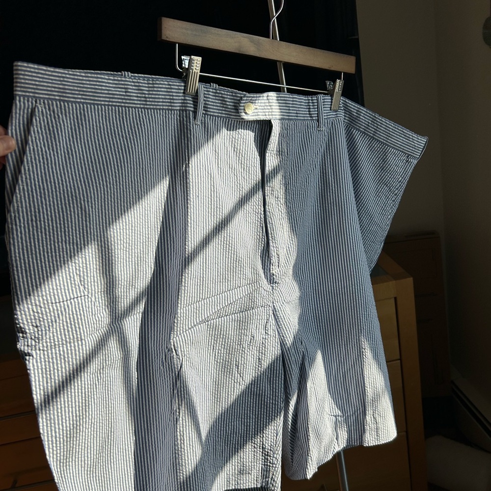 Polo Blue and White Striped Shorts